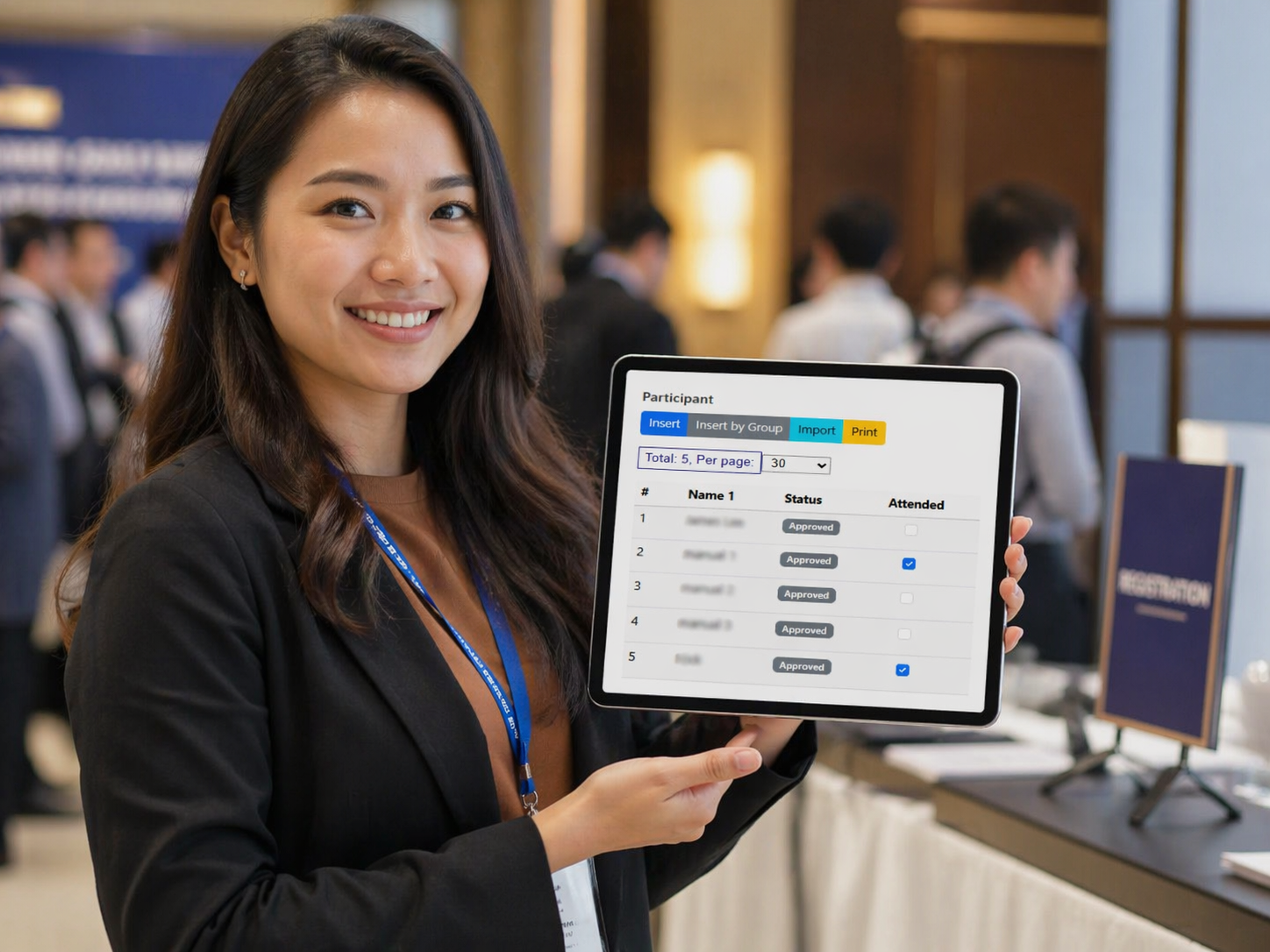 Participant attended summary dashboard