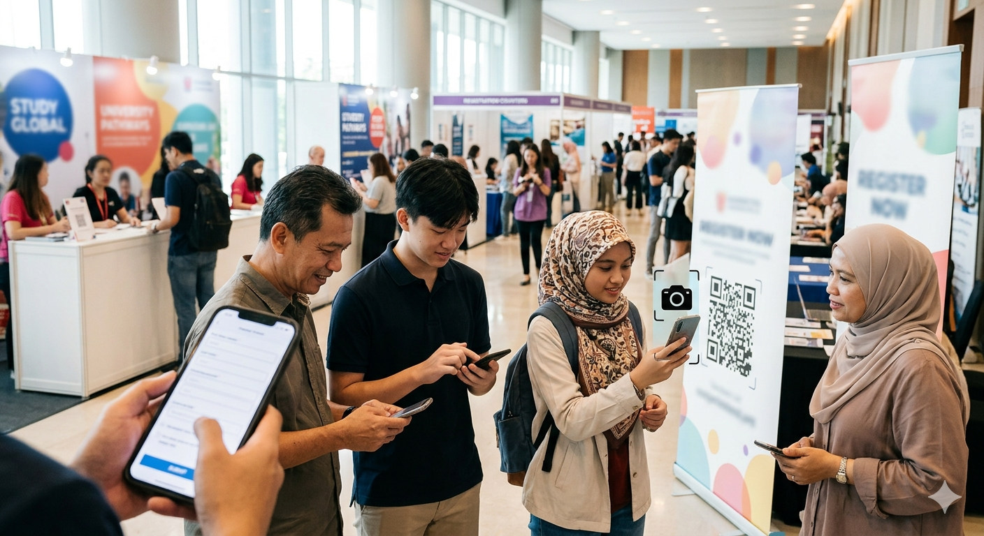 Visitors registering before an event