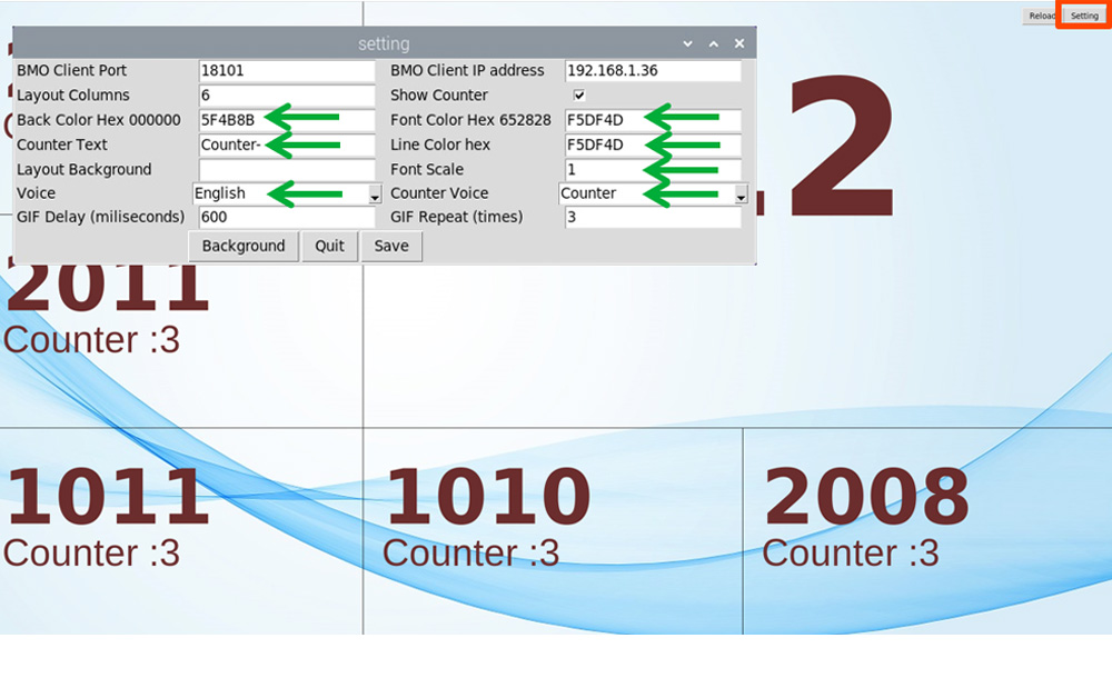 Customise Queue Display Layout